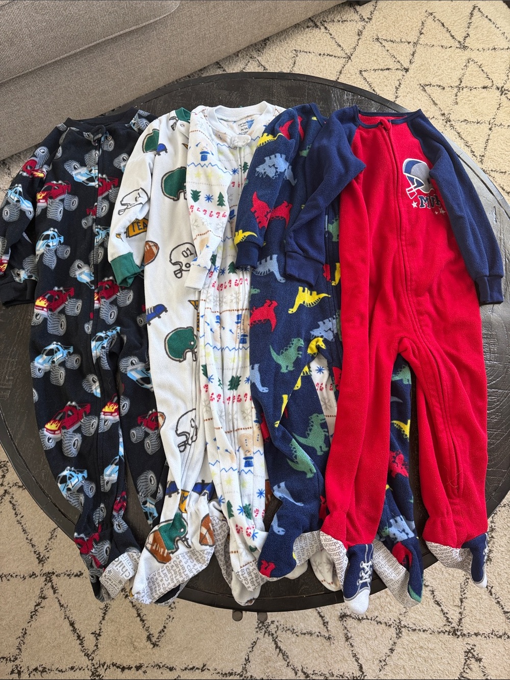 Bundle of 5 Kids One-Piece Pajamas - Soft Zip Front